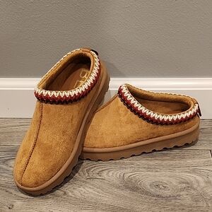 Cozy Tan Suede Mules